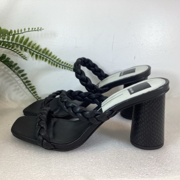DOLCE VITA NIARI BRAIDED SQUARE TOE SANDALS BLACK NWOT SZ 8.5 - Picture 12 of 16